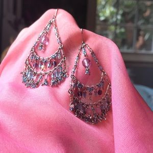 Lightweight Earrings - Metal Wire and Glass Beads